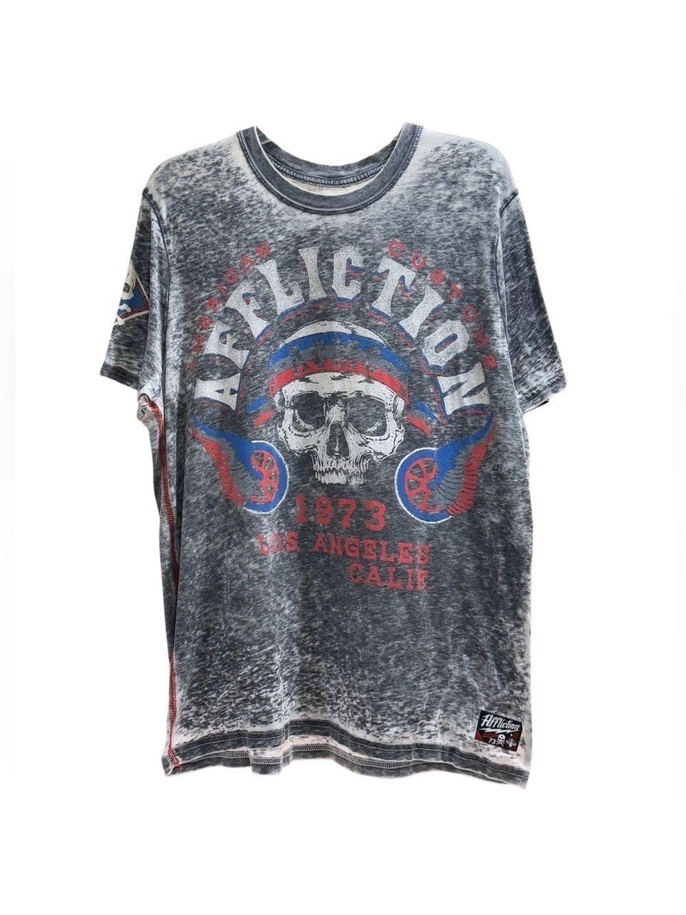 Affliction Men's American Customs 1973 Graphic Tee Shirt Size Large